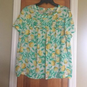 Elle Lemon Short Sleeve Blouse
